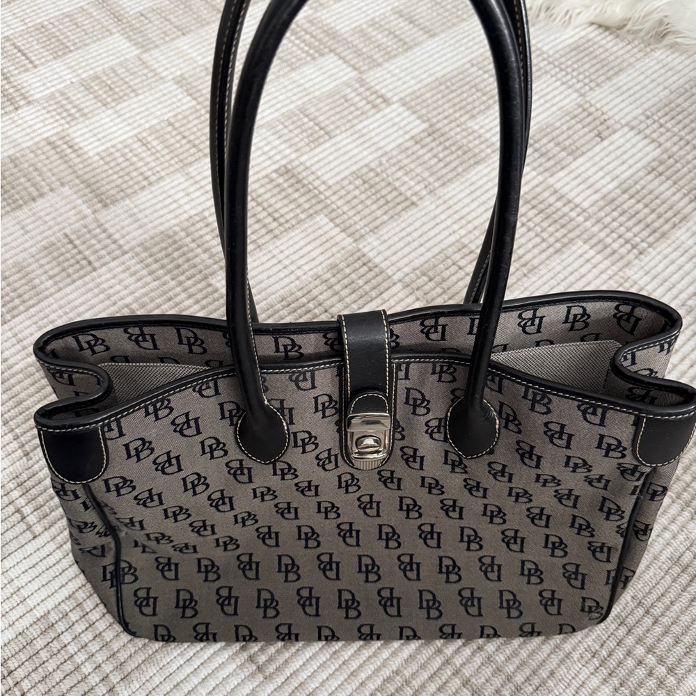 Dooney & Bourke Black and Gray Monogram Tote